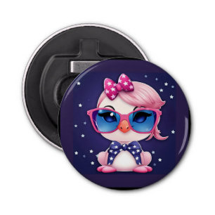 Décapsuleur Drapeau américain avec Flamant rose Cartoon-69680