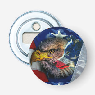 Décapsuleur Drapeau américain du loup d'aigle chauve