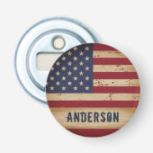 Décapsuleur Drapeau américain personnalisé Rustique Bois patri (Devant)