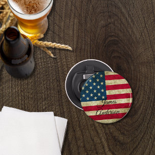 Décapsuleur Drapeau américain vintage USA Patriotique Monogram