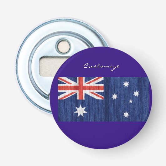 Décapsuleur drapeau australien design Thunder_Cove bleu (Devant)