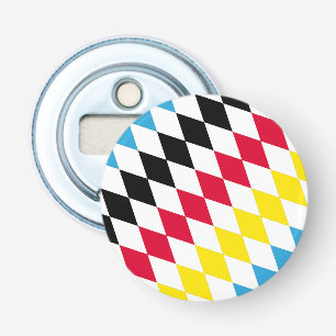 Décapsuleur Drapeau bavarois diamant noir rouge jaune bleu mot