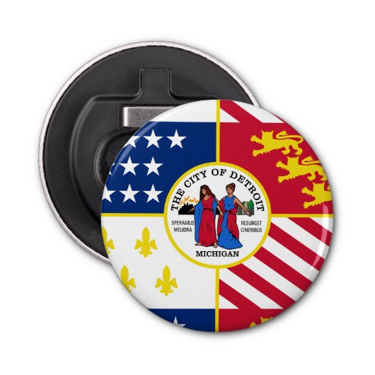 Décapsuleur Drapeau de Detroit, Michigan Bottle Opener (Devant)