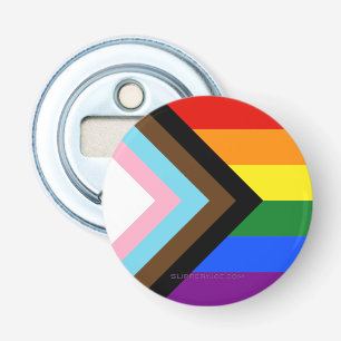 Décapsuleur Drapeau de fierté Progress Pride de SlipperyJoe's