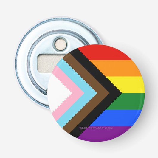 Décapsuleur Drapeau de fierté Progress Pride de SlipperyJoe's  (Devant)