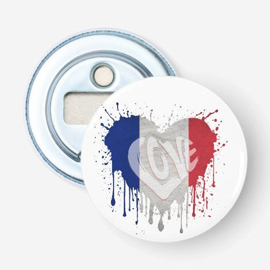 Décapsuleur Drapeau de la France amour (Devant)