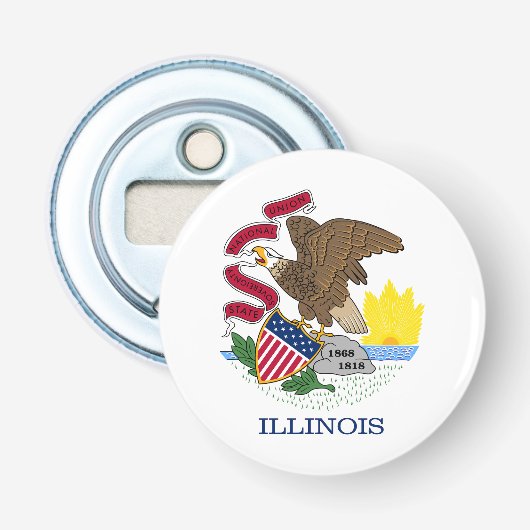 Décapsuleur Drapeau de l'État de l'Illinois (Devant)