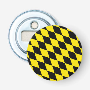 Décapsuleur Drapeau diamant de Bavière noire et jaune Motif