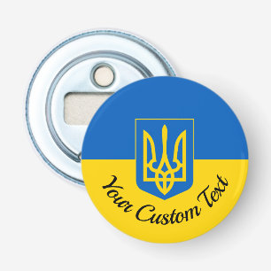 Décapsuleur Drapeau ukrainien avec armoiries et texte personna