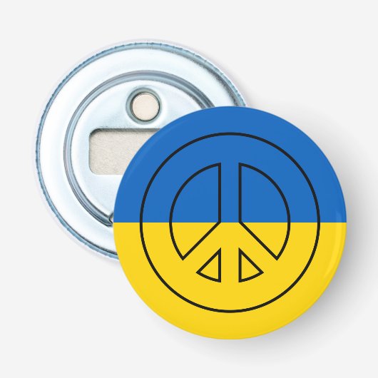 Décapsuleur drapeau ukrainien signe de paix (Devant)