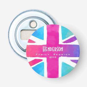 Décapsuleur Drapeau Union Jack Réunion familiale personnalisée
