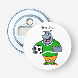 Décapsuleur Drôle de joueur de football hippo dessin humoristi