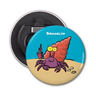 Décapsuleur Drôle mignon caricature pourpre crabe ermite