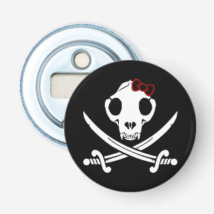 Décapsuleur Drôle Noir Blanc Jolly Kitty Pirate Skull Sabres