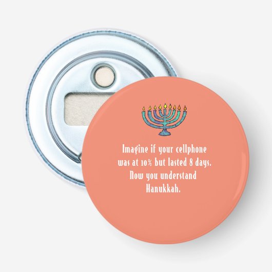Décapsuleur Drôle Sarcastique Hanoukka Chanukah Citation de té (Devant)