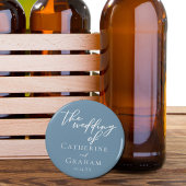 Décapsuleur Dusty Blue White Typographie Mariage côtier