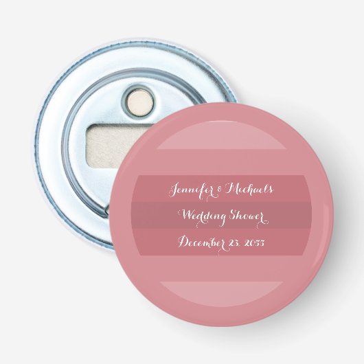 Décapsuleur Dusty Rose Wedding shower ou fête d'anniversaire (Devant)