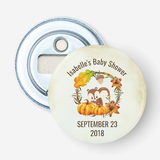 Décapsuleur Écureuil et Baby shower de couronne rustique Citro (Devant)