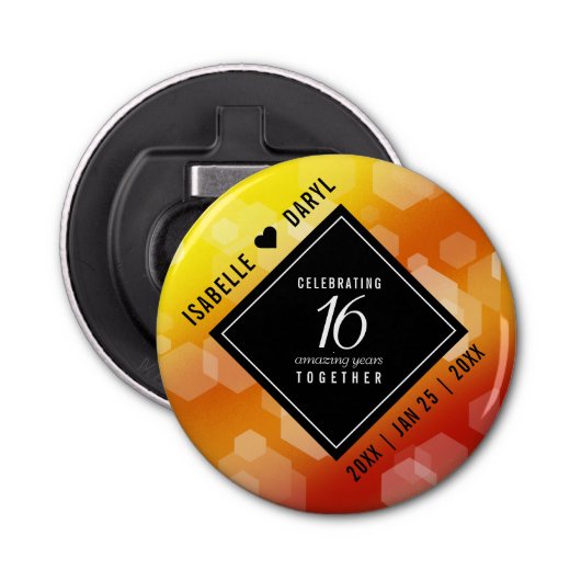 Décapsuleur Élégant 16ème anniversaire de Mariage de Topaz d'o (Devant)