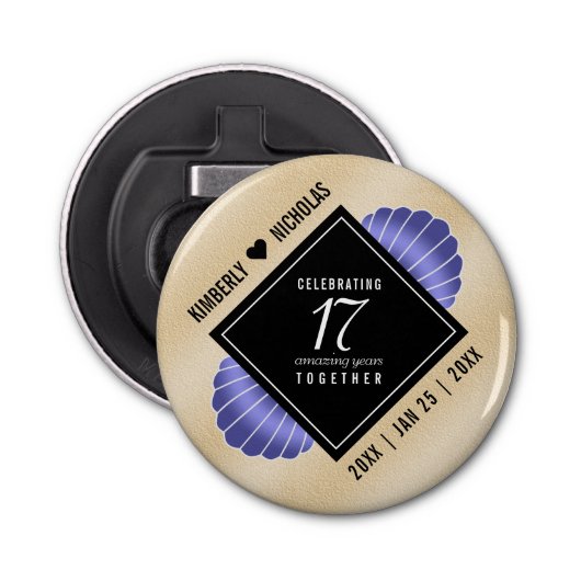 Décapsuleur Élégant 17ème anniversaire de Mariage des obus (Devant)