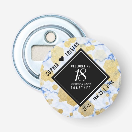 Décapsuleur Élégant 18ème anniversaire de Mariage de porcelain (Devant)