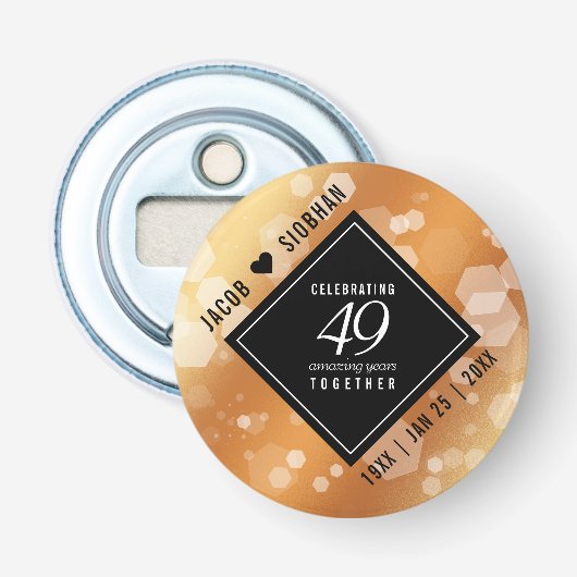 Décapsuleur Élégant 49ème anniversaire de Mariage de cuivre (Devant)