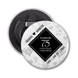 Décapsuleur Élégant 75e anniversaire de Mariage de diamant
