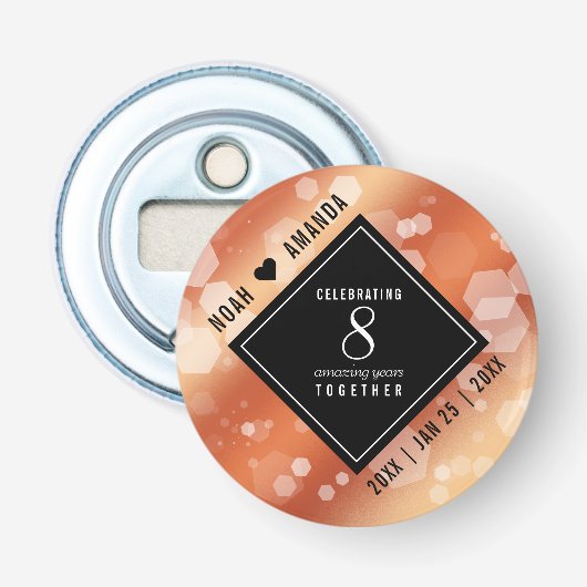 Décapsuleur Élégant 8ème anniversaire de Mariage de bronze (Devant)