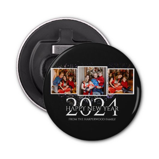 Décapsuleur Elégant Feu d'artifice moderne Joyeux Nouvel An Tr (Devant)