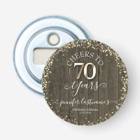 Elégant Gold 70th Birthday Script Bottle Opener