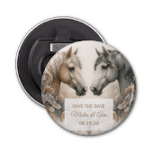 Décapsuleur Élégant Mariage Cheval Enregistrer la date (Devant)