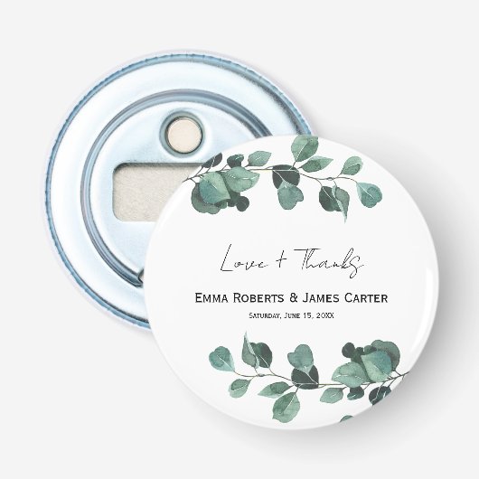 Décapsuleur Elégant Mariage Eucalyptus Bottle Opener (Devant)