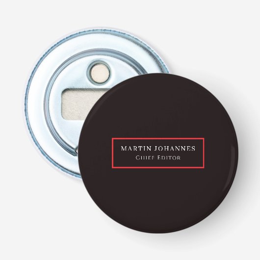 Décapsuleur Élégant Moderne Minimaliste Noir (Devant)