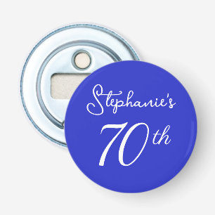Décapsuleur Elégant Royal Blue Monogramme 70e fête d'anniversa