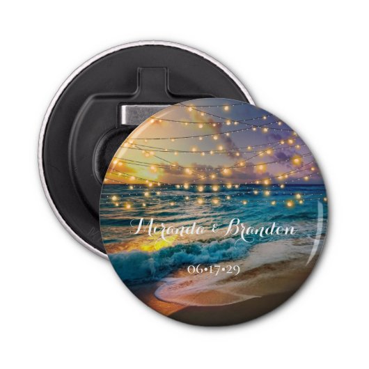Décapsuleur Elégant Sunset Beach String Lights Mariage été (Devant)