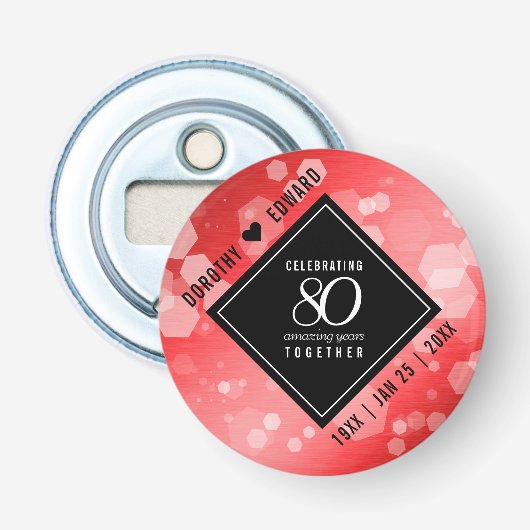 Décapsuleur Elégante 80ème anniversaire du Mariage de Ruby (Devant)