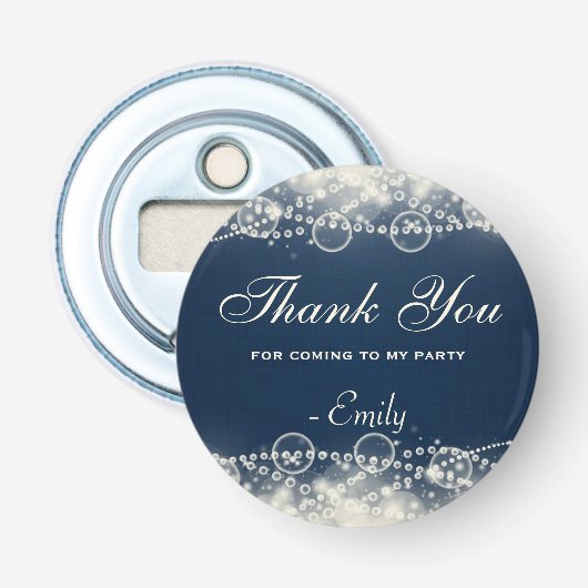 Décapsuleur Elégante dentelle Abstraite et Merci perles (Devant)