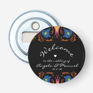 Décapsuleur Élément Floral Noir de Mariage d'Éléphant Indien