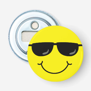 Décapsuleur Emoji frais font face avec des lunettes de soleil