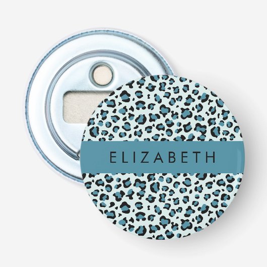 Décapsuleur Empreinte de léopard, Spots, Leopard Bleu, Votre N (Devant)
