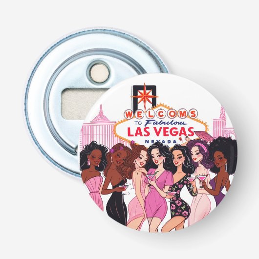 Décapsuleur Enterrement de vie de jeune fille Pink Vegas (Devant)