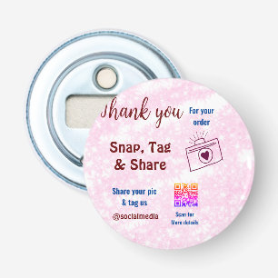Décapsuleur Étiquette snap partager sur les médias sociaux q r