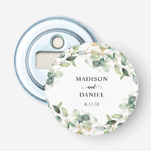 Décapsuleur Eucalyptus Gold Watercolor Mariage