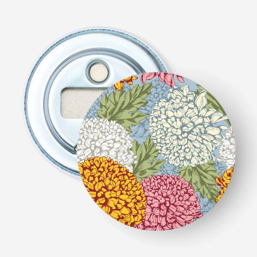 Décapsuleur Excellent motif avec des chrysanthèmes (Devant)