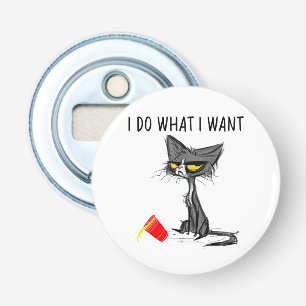 Décapsuleur Fais ce que je veux Vintage Chat Noir Tasse Rouge