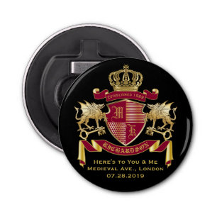 Décapsuleur Faites votre propre blason Rouge Gold Dragon Emble