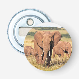 Décapsuleur Famille d'éléphants dans les buissons