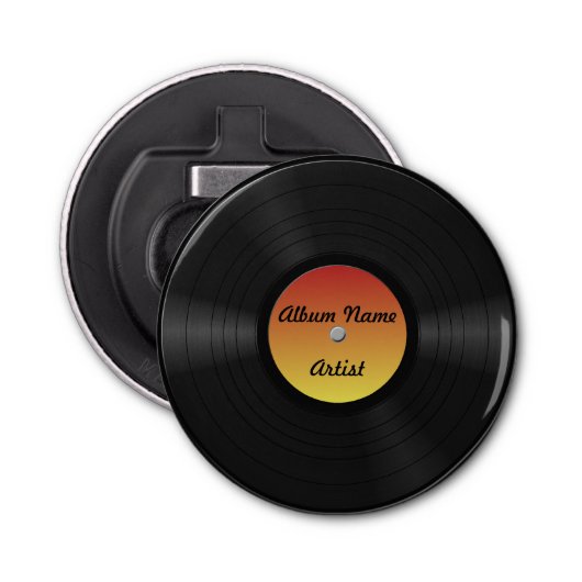 Décapsuleur Faux disque vinyle fait sur commande (Devant)