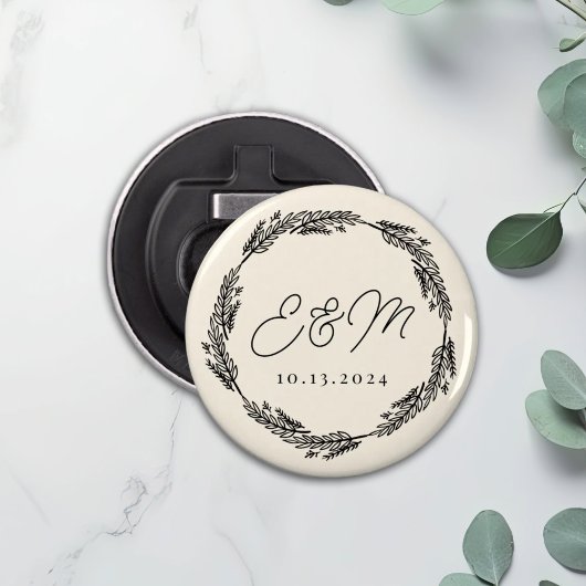 Décapsuleur Faveur de mariage personnalisée avec bouton minima
