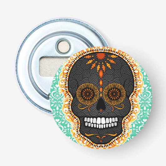 Décapsuleur Feliz Muertos - Crâne de sucre festif (Devant)